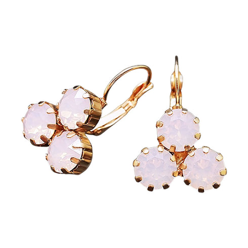 Auskarai "Kristalo Ponios II (Rožių Vandens Opalas)" su Swarovski™ kristalais